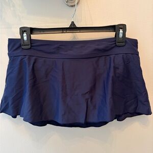 Navy blue Flared high rise Women's swim skirt with coverage. Large